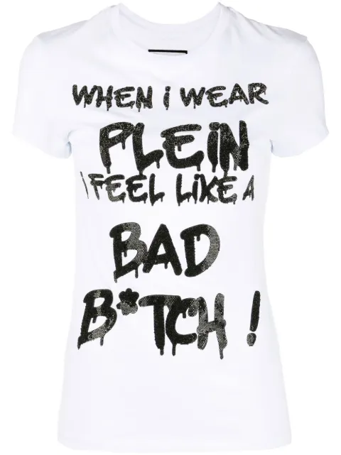 Philipp Plein Sexy Pure rhinestone-embellished T-shirt White FABCWTK2508PJY002N