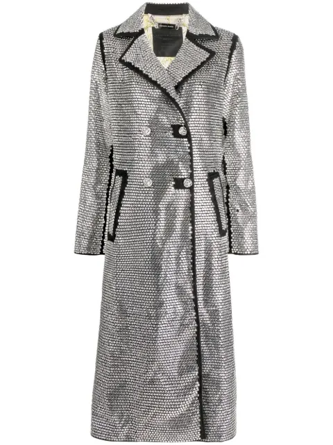 Philipp Plein coat long with crystals Black FABCWRA0515PTE003N