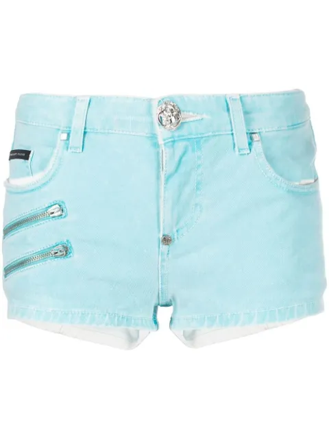Philipp Plein Denim Hot Pants Biker shorts Blue FABCWDT2111PDE004N