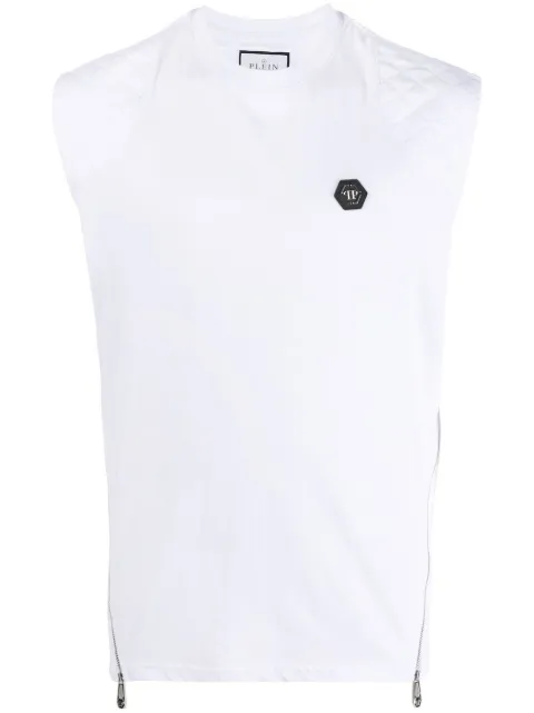 Philipp Plein Hexagon quilted vest White FABCMTK5607PJY002N