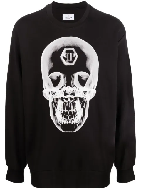 Philipp Plein skull print sweatshirt Black FABCMJO0887PJY002N
