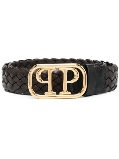 Philipp Plein braided logo buckle belt Brown FABAMVA0797PLE010N