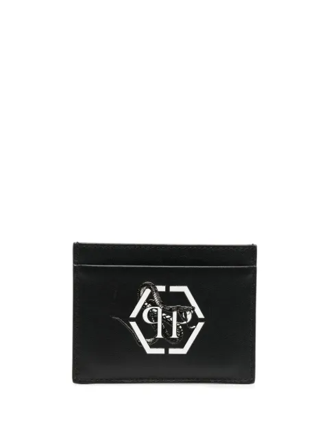 Philipp Plein French hexagon-print cardholder Black FABAMVG0480PLE010N