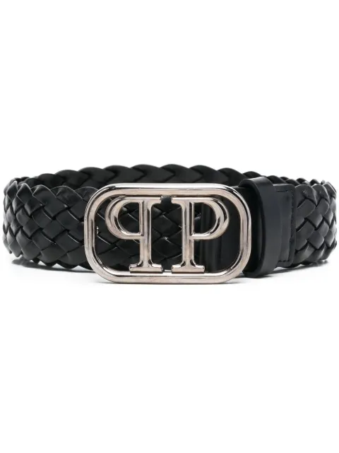 Philipp Plein braided logo buckle belt Black FABAMVA0797PLE010N