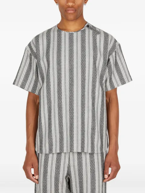 Snow Peak striped-detail shirt White SH22SU203