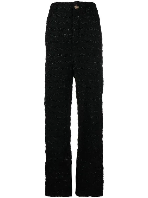 Balenciaga tweed straight-leg cut trousers Black 704579T1651
