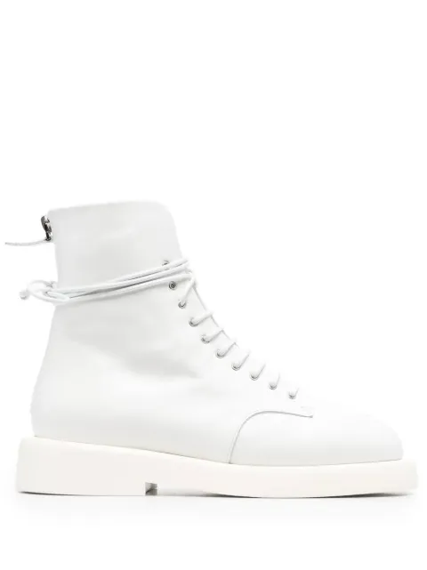 Marsèll Gommello leather combat boots White MWG470
