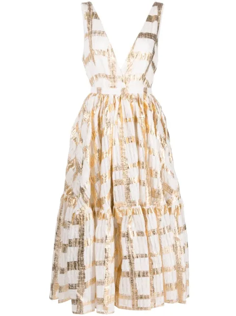 Rochas flared midi dress White WU50093ARU142
