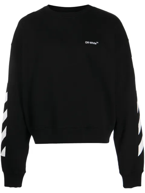 Off-White Diagonal Helvetica oversized sweatshirt Black OMBA058C99FLE001