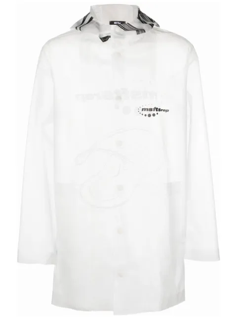 MSFTSrep logo-print transparent raincoat White 31MSFS01X218767