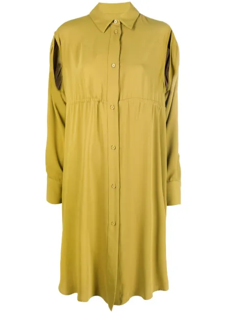 MM6 Maison Margiela slit-sleeved shirt dress Green S52CT0740S43455