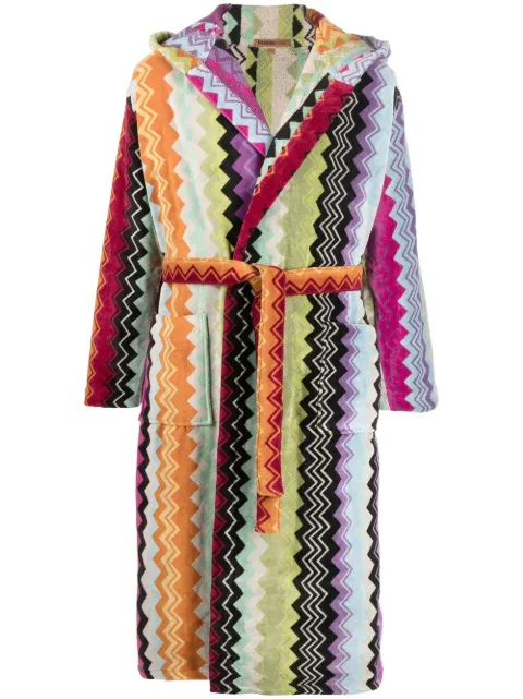 Missoni Home zig-zag print bath robe Orange 1G3AC99708
