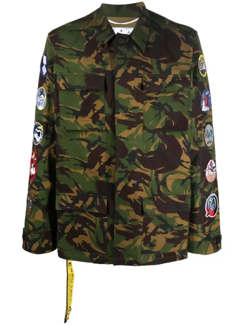 Off-White camouflage field jacket Green OMEL001C99FAB0015601