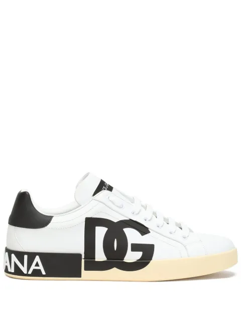 Dolce & Gabbana calfskin nappa Portofino sneakers with DG logo print White CS1772AC330