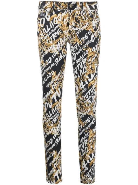 Versace Jeans Couture logo-print jeans Black 73HAB5K0ES036ENZ