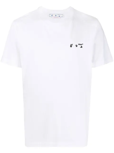 Off-White Ow logo-print slim-cut T-shirt White OMAA027C99JER0130110