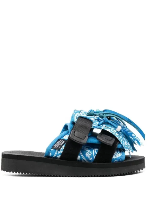 Alanui X Suicoke x Suicoke paisley-print fringed sandals Blue LWIC002S22MAT0014785