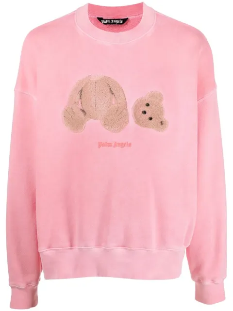 Palm Angels bear-print sweatshirt Pink PMBA026S22FLE0116860