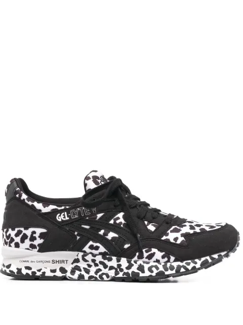 Comme Des Garçons Shirt leopard-print lace-up sneakers Black FIK101