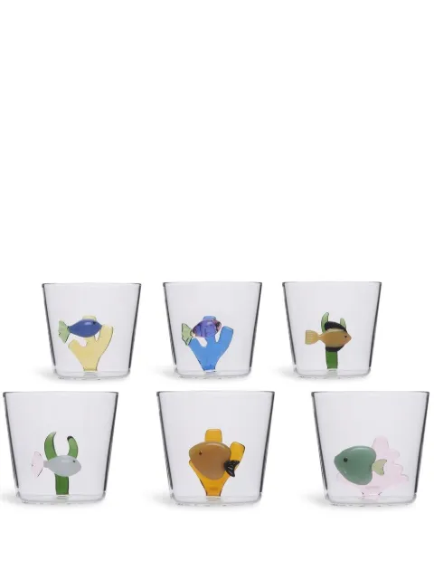 Ichendorf Milano Marine Garden set-of-six assorted tumblers White 09352053S