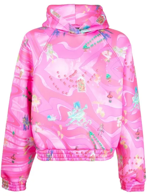Liberal Youth Ministry graphic-print pullover hoodie Pink LYM01T103