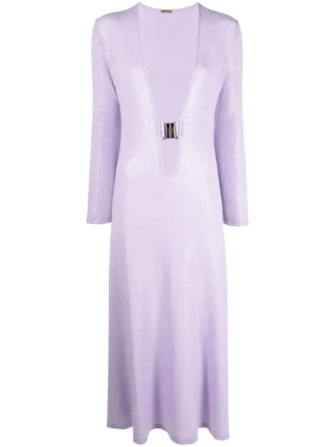 Dodo Bar Or sequin-embellished plunge dress Purple DBO4055