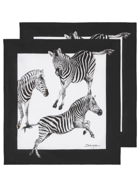 Dolce & Gabbana animal-print napkin (set of two) White TCGS05TCAH0