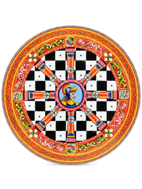 Dolce & Gabbana knight-print charger plate Orange TC0010TCA13