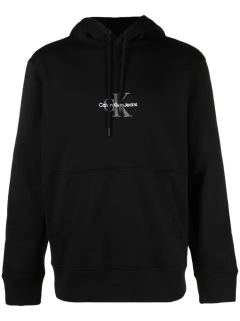 Calvin Klein Jeans logo-embroidered long-sleeve hoodie Black J30J320836