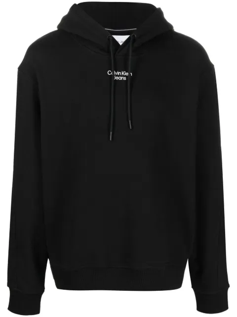 Calvin Klein Jeans logo-print drawstring hoodie Black J30J320604