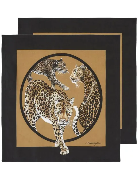 Dolce & Gabbana animal-print napkin (set of two) Brown TCGS05TCAH0