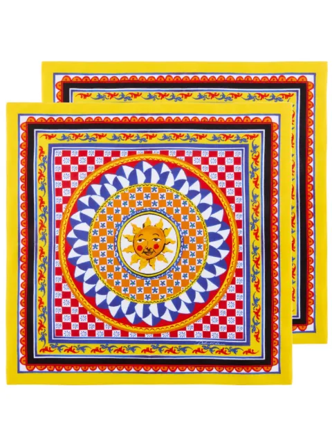 Dolce & Gabbana Carretto-print linen napkins pack Yellow TCGS05TCADN
