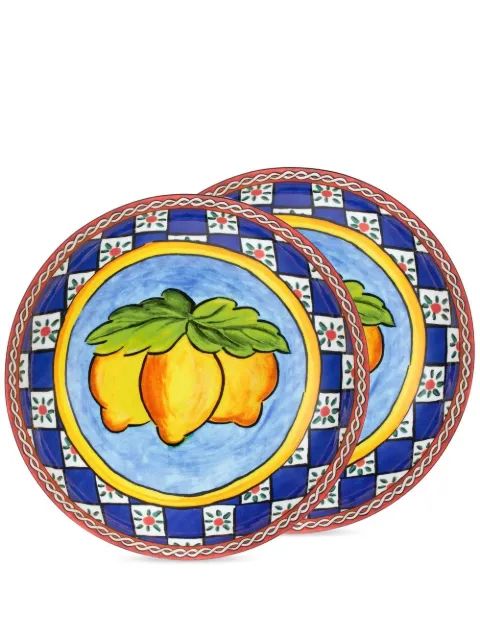Dolce & Gabbana Carretto-print soup plates (set of two) Blue TC0S05TCA16