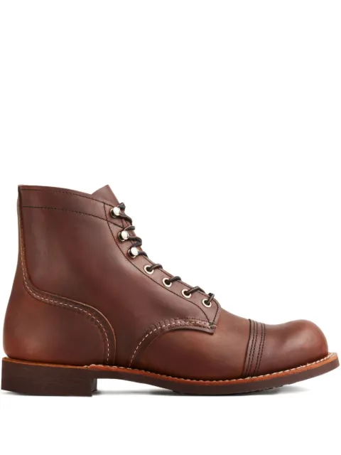 Red Wing Shoes lace-up leather biker boots Brown 8111