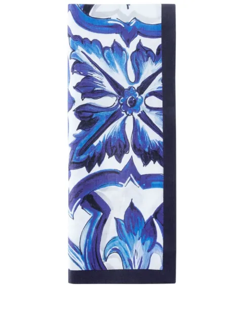 Dolce & Gabbana patterned linen napkins (set of two) Blue TCGS05TCADN