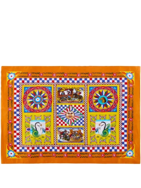 Dolce & Gabbana set linen placemat and napkin Orange TCGS04TCADN