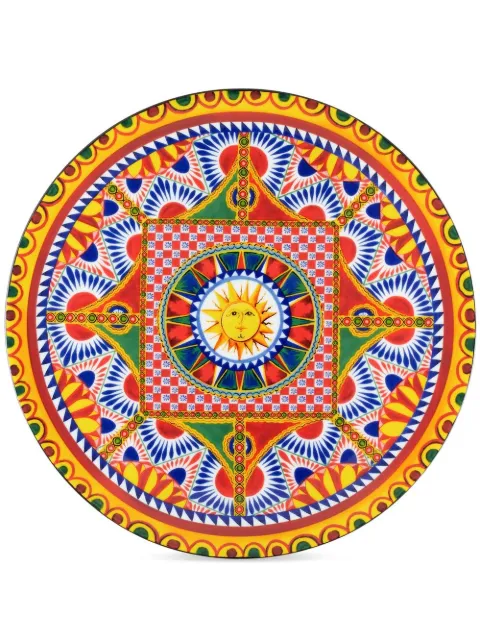 Dolce & Gabbana Carretto-print porcelain charger plate Yellow TC0010TCA21