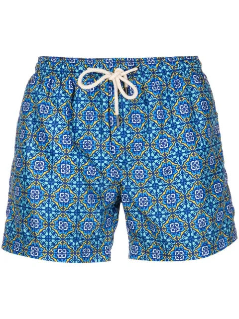 PENINSULA SWIMWEAR graphic-print swim shorts Blue ELASTICOPANAREA