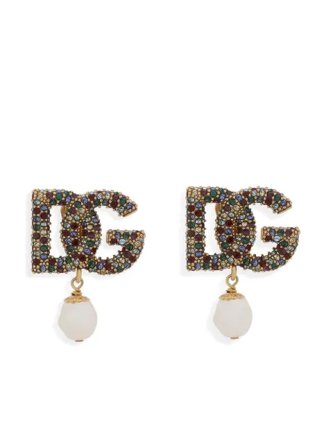 Dolce & Gabbana DG-logo rhinestone-embellished earrings Gold WEO6C1W1111