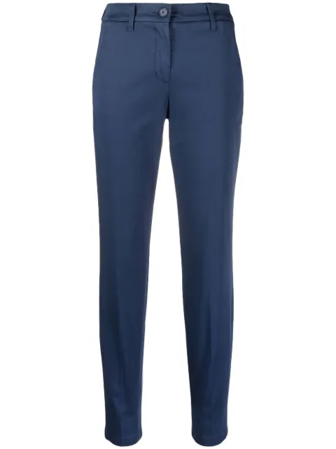 Jacob Cohën logo-patch slim-fit cropped trousers Blue MARINAS3802