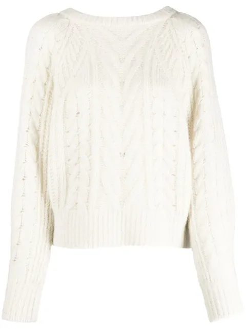 IRO cable-knit wool-blend jumper Neutrals WM12JAOS