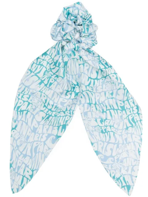 Lanvin logo-print knot-detailed scrunchie Blue 6LSCRUSO629
