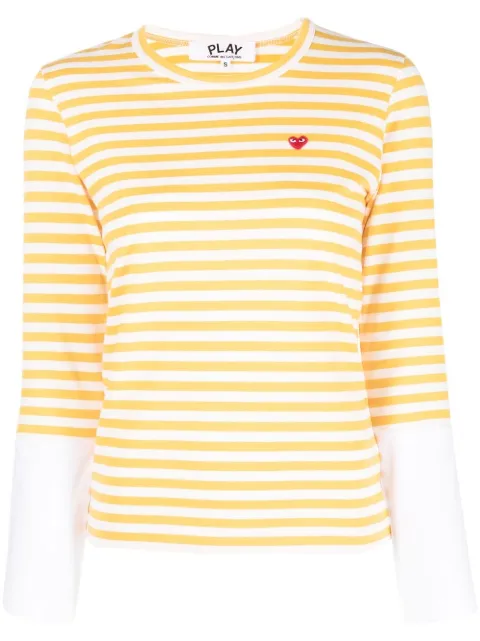 Comme Des Garçons Play striped long-sleeve T-shirt Yellow P1T319
