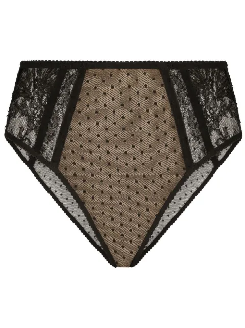 Dolce & Gabbana dots-lace briefs Black O2C71TONL28