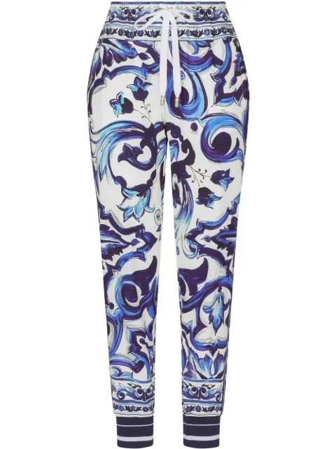 Dolce & Gabbana Majolica-print track pants Blue FTA1DTFPIAI