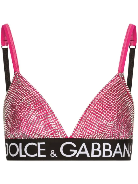 Dolce & Gabbana crystal-embellished bralette Pink F75H8ZFUGLG