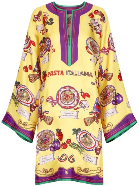 Dolce & Gabbana graphic-print kaftan Yellow F6AEGTHI1CM