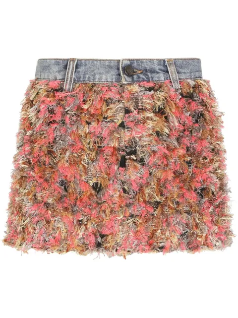 Dolce & Gabbana textured finish jacquard miniskirt Pink F4CLHTHJMN3