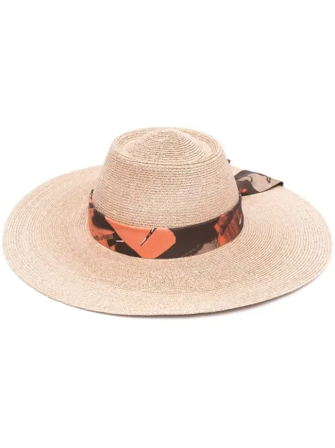 Ferragamo ribbon-tie straw hat Neutrals 755755