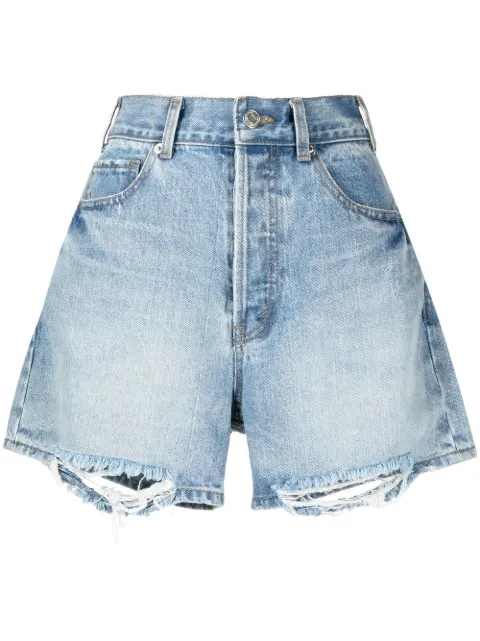 We11done light-wash ripped denim-shorts Blue WDDP122342WIC